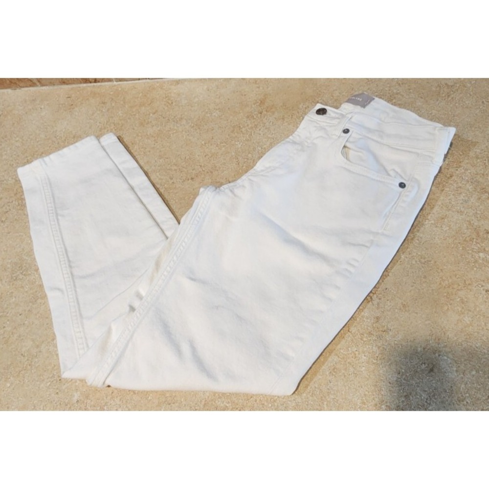 Everlane Womens Cotton Zip Button Straight Leg Denim Jeans White Size 28 Regular